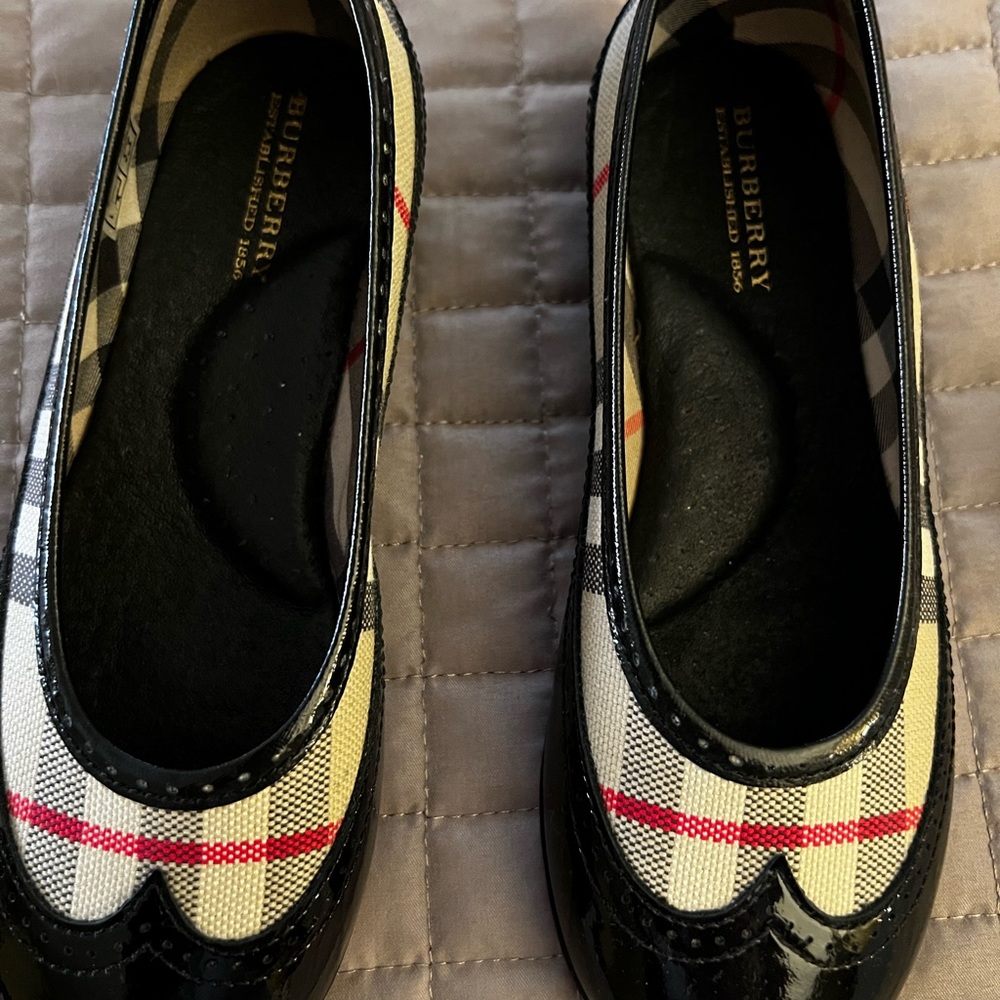 Black and checkered patent leather new with box